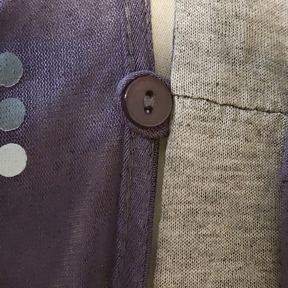 Anthropologie Three Dots Purple Tan Cardigan Detachable Infinity Scarf NWT Sz L - Picture 10 of 12
